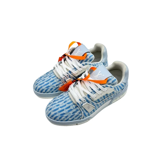 95新 LouisVuitton/路易威登 5码39码蓝白条纹 trainer98新vv1457