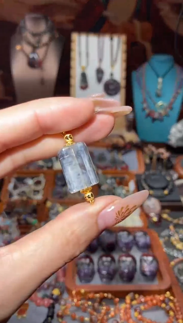 【闪购商品】水晶吊坠未镶嵌蓝针双扣