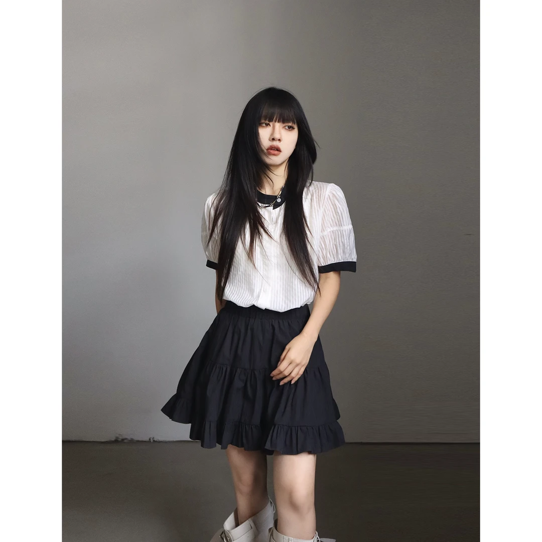 【现货】呆毛DM.FACTORY 夏季新款百搭显瘦半身蛋糕短裙DMJ4000