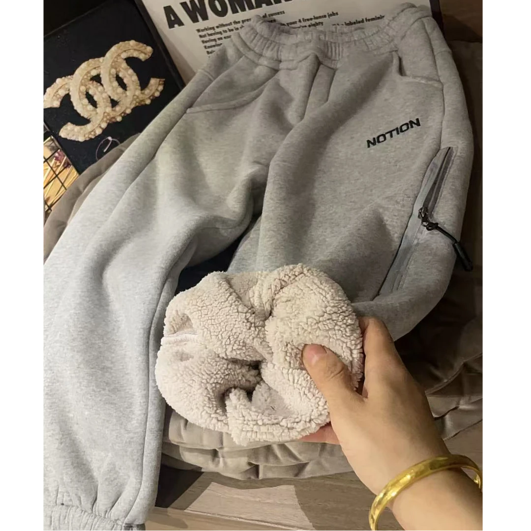510036 韩版男女童新款时尚儿童洋气百搭秋冬加绒休闲裤
