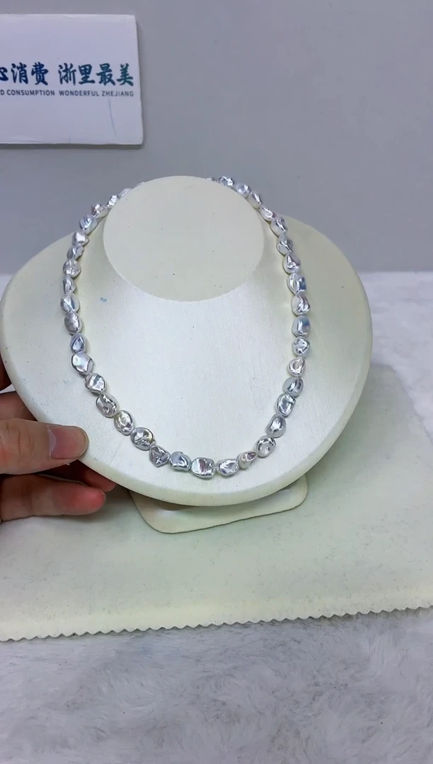 未镶嵌DA淡水珍珠keshi珍珠项链 y493