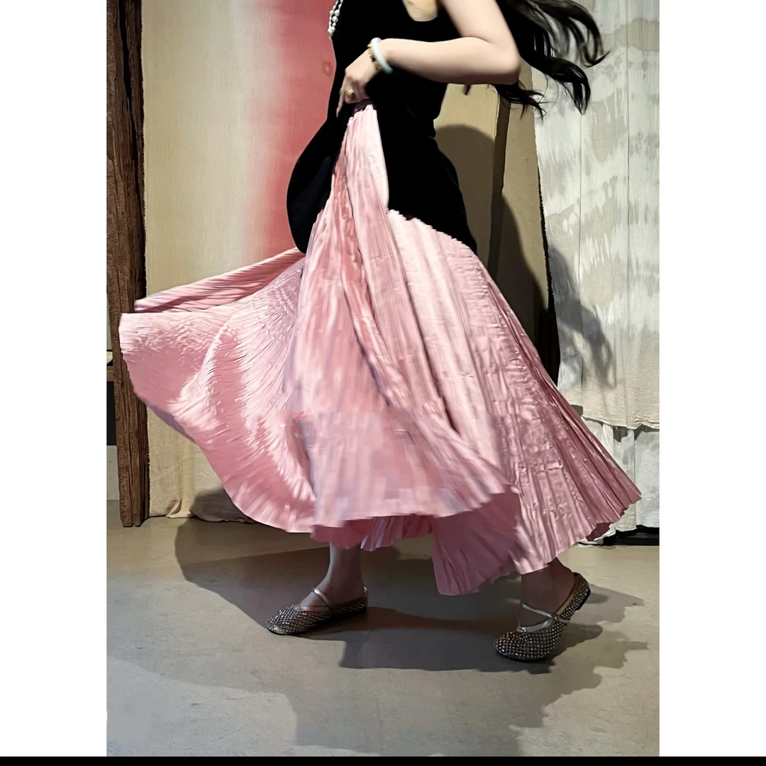 【等风来】夏季高定手抓褶8米重工用料显瘦半裙
