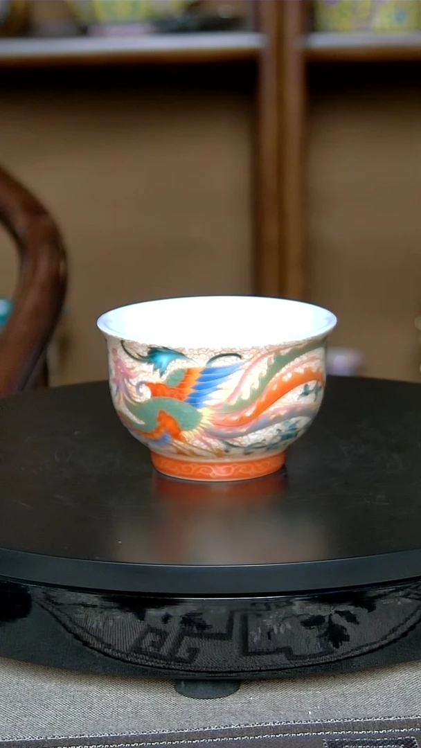 全手工景德镇珐琅彩凤杯