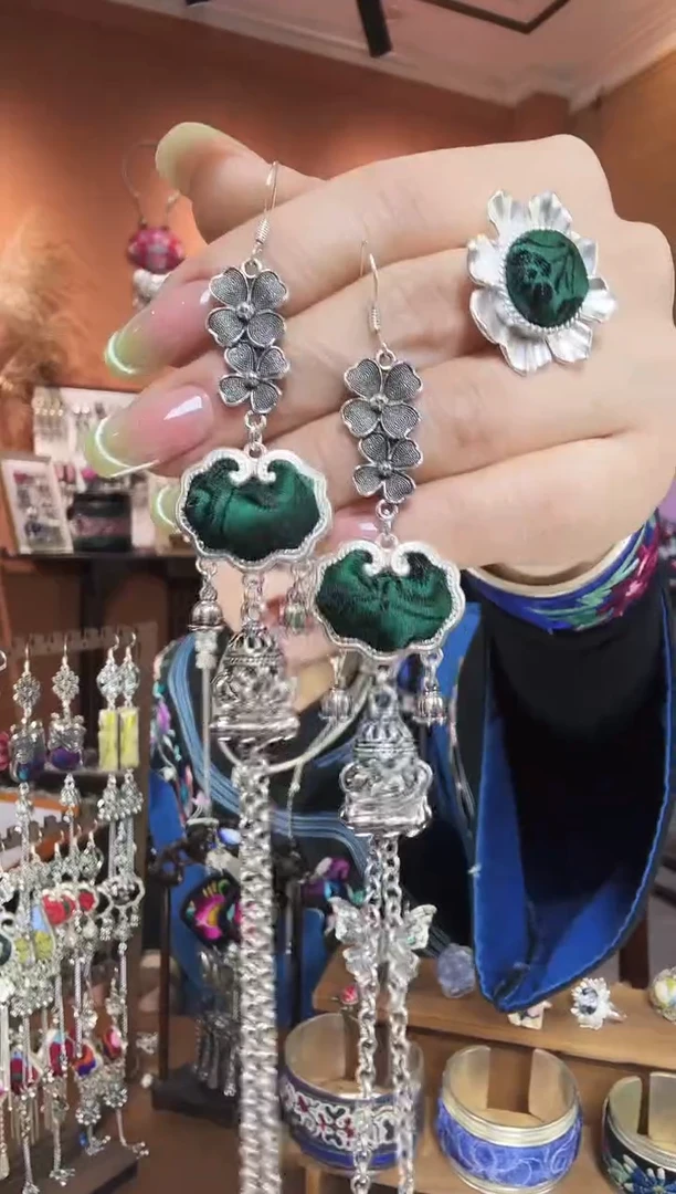 刺绣纯手工民族风耳环