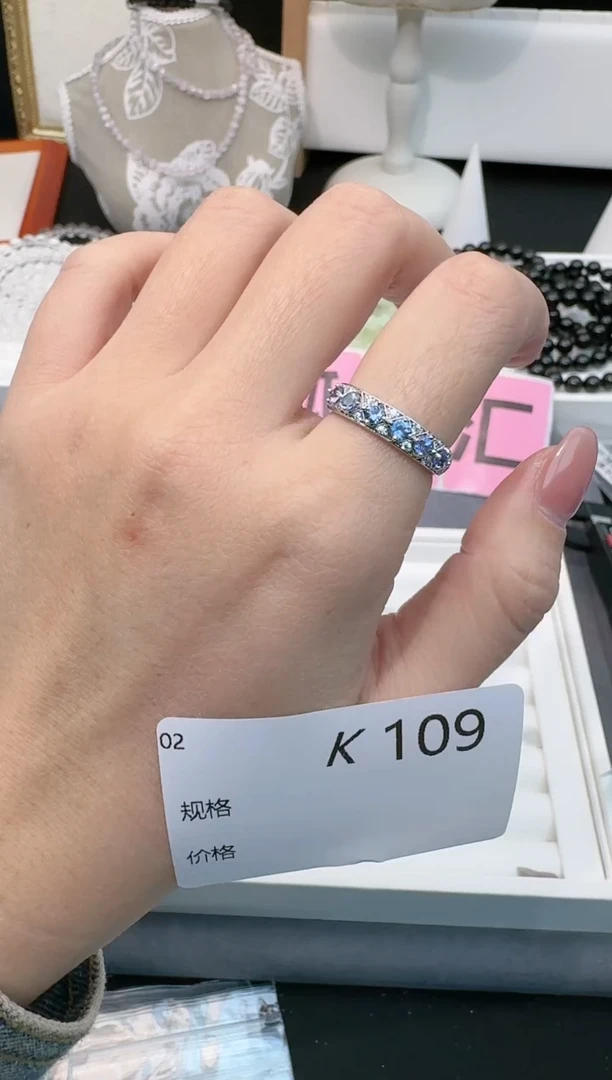 【闪购商品】坦桑石戒指银S925镶嵌多样性发一K109