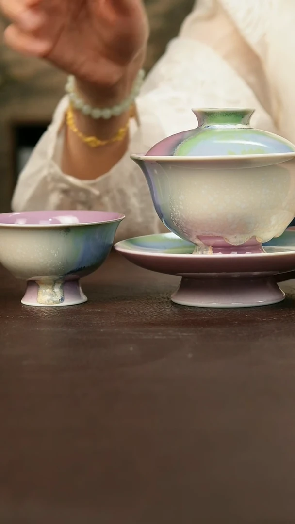 景德镇陶瓷杯碗柴烧多人