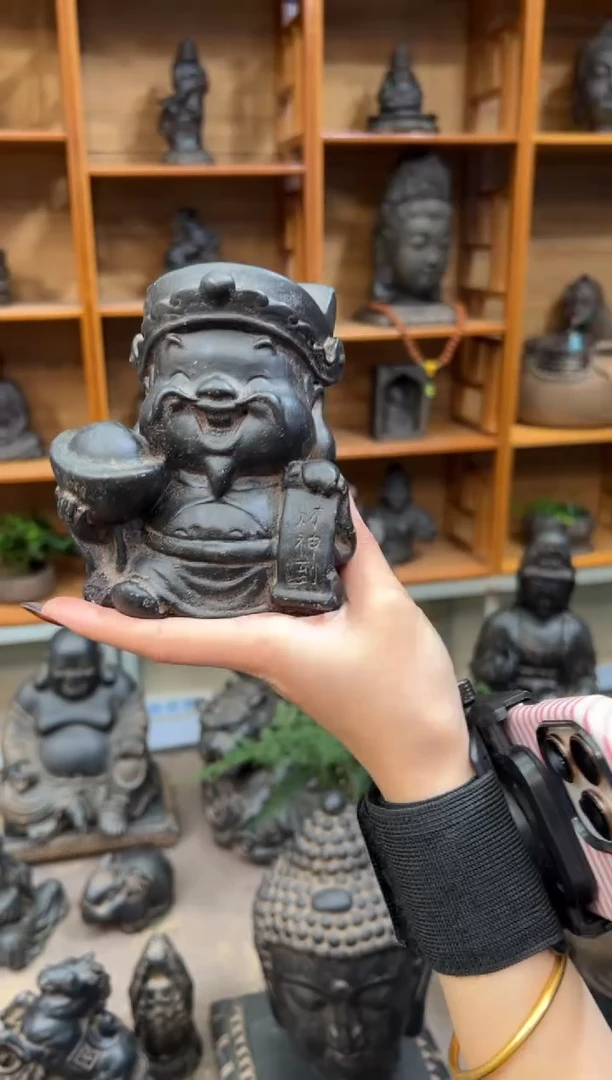 陶土【火山泥】财神到摆件