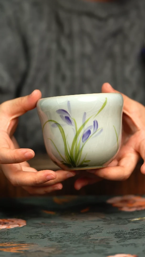 杯釉下彩手工手绘同款陶器