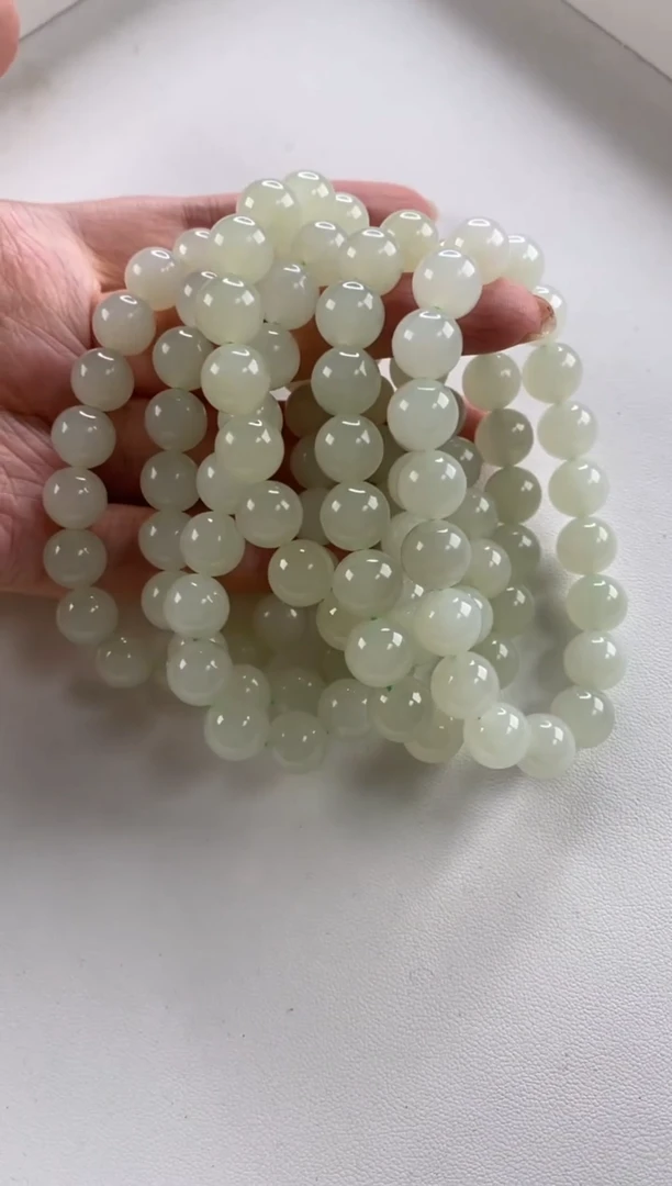 未镶嵌手串和田玉圆珠手串多样性发一件