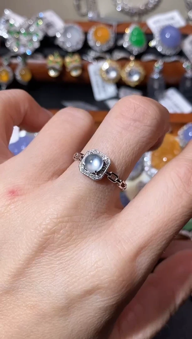 【闪购商品】翡翠戒指18K金镶嵌戒指