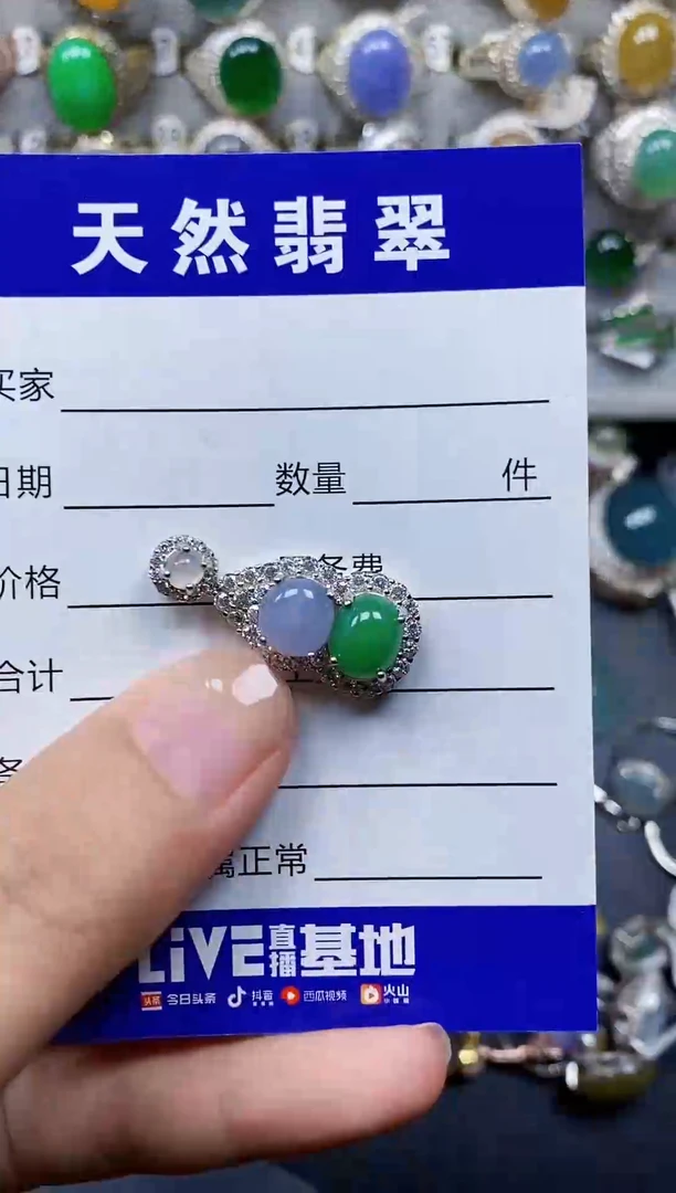 颈饰银S925镶嵌翡翠263