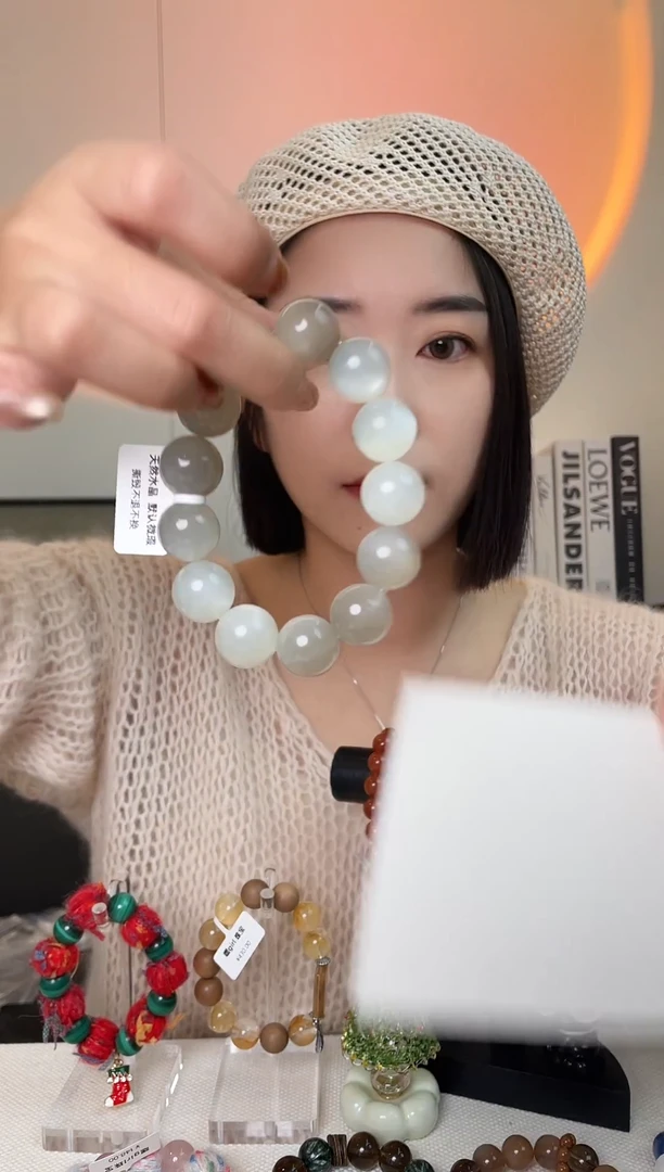 未镶嵌手链水晶16mm银灰月光手串