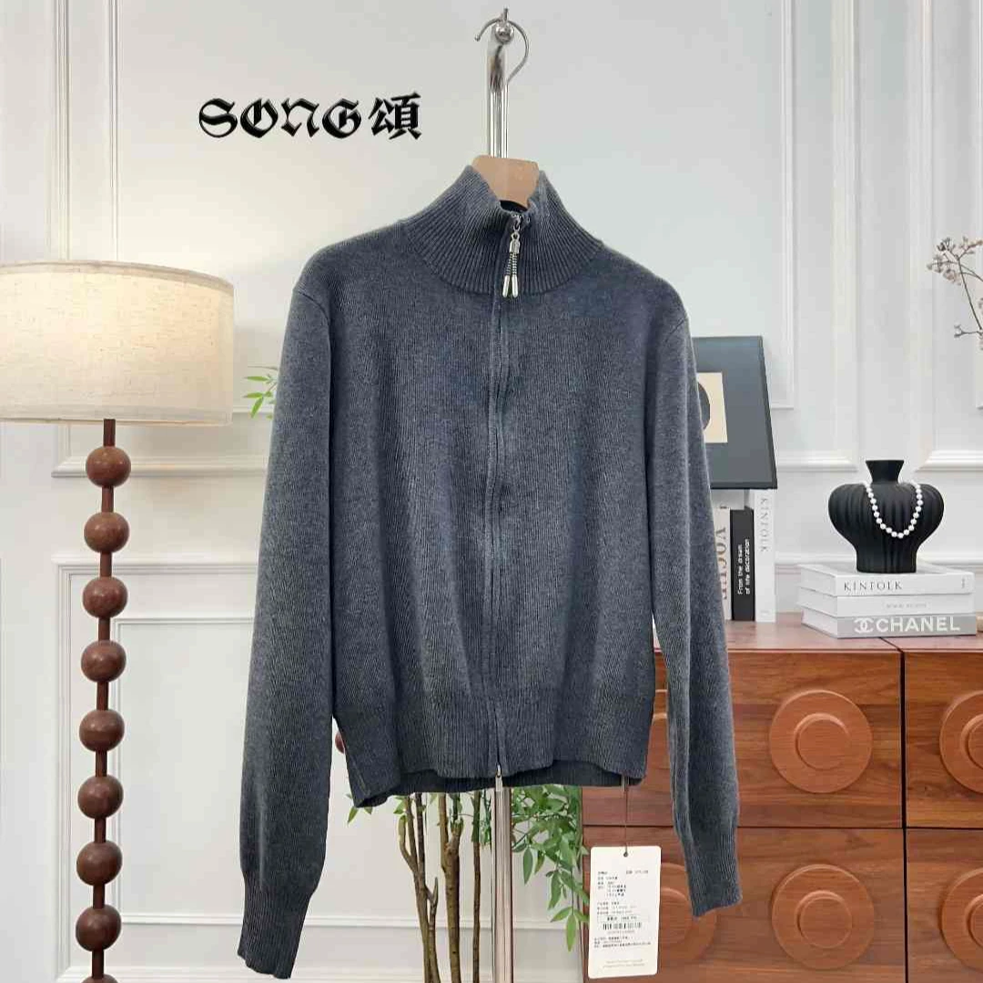 SONG頌 常规针织立领常规款宽松型羊毛衫女装毛衣绒衫休闲-0032