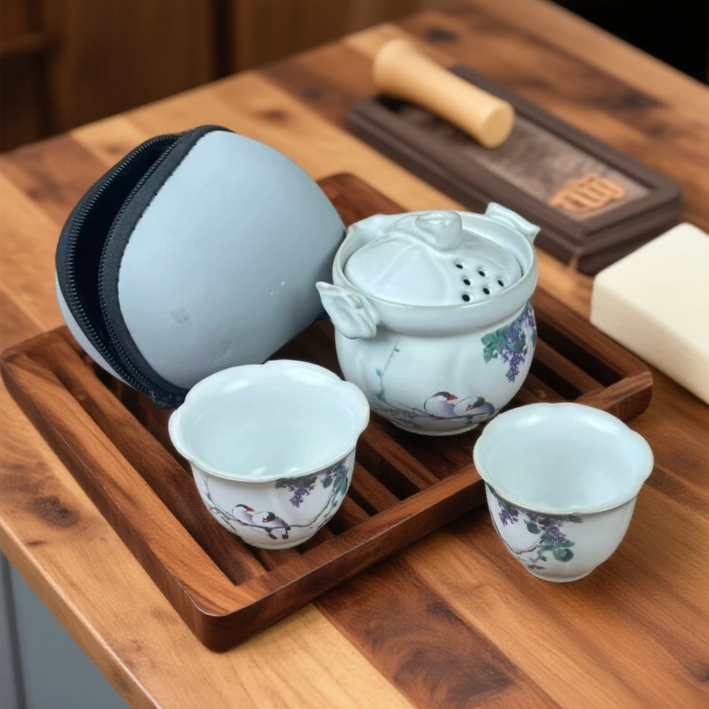喜上枝头 一壶二杯户外便携式家用旅行茶具131