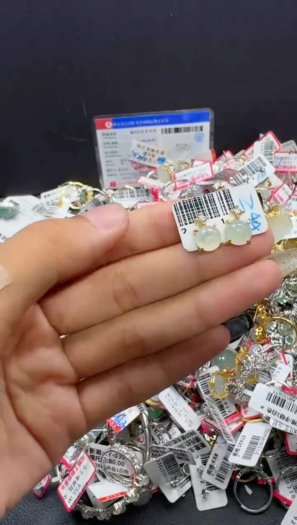 翡翠戒指银S925镶嵌戒指401