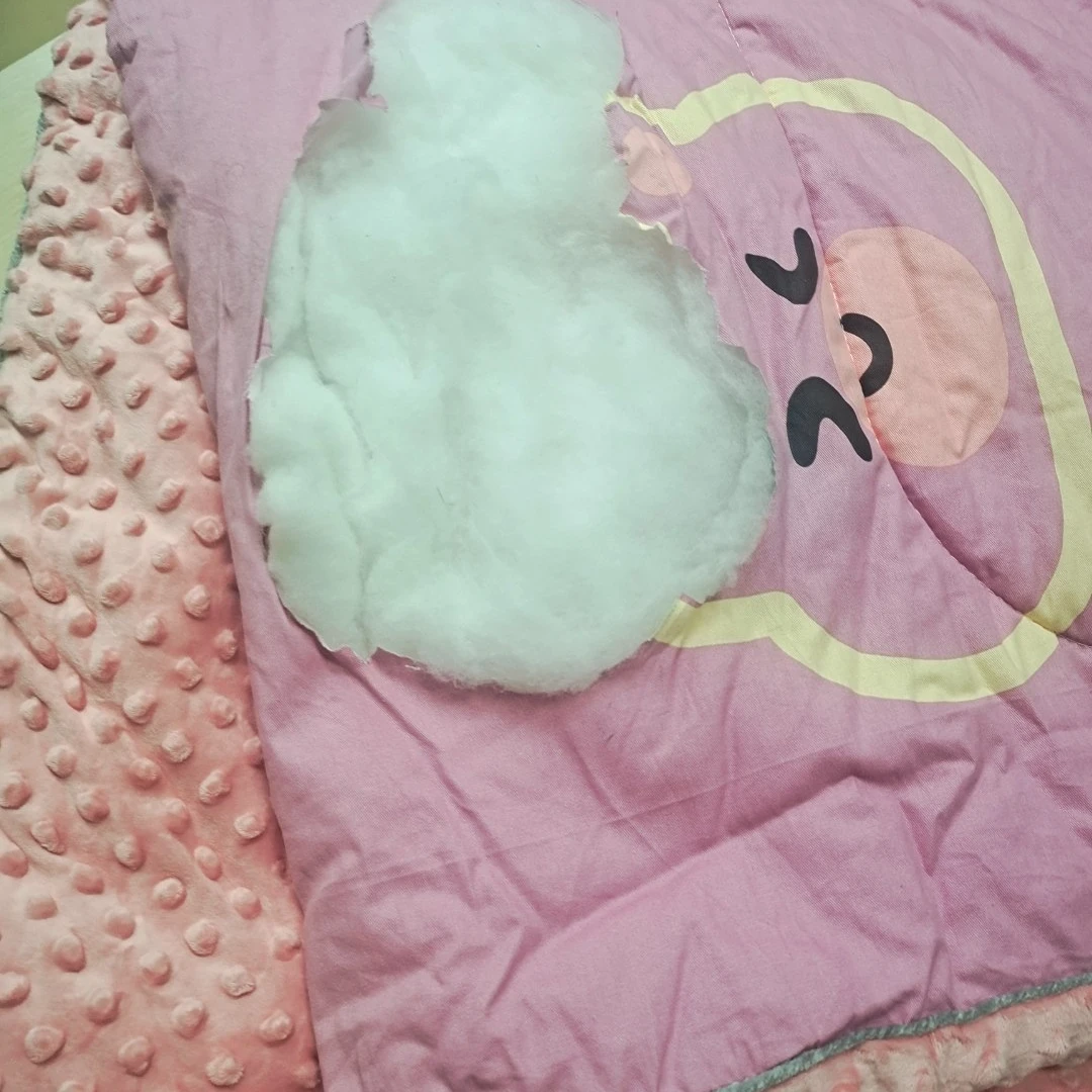 （55）纯棉双人豆豆被2*2.3米 瑕疵款 粉色-剪大口