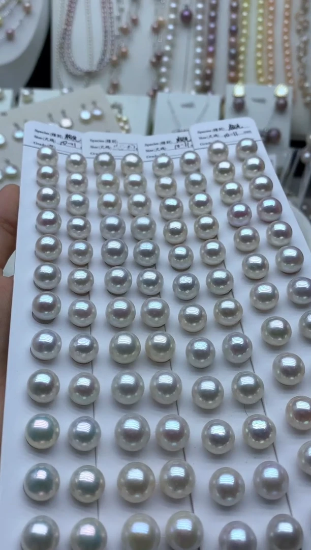 银S925镶嵌淡水珍珠耳饰多样性发其一10mm