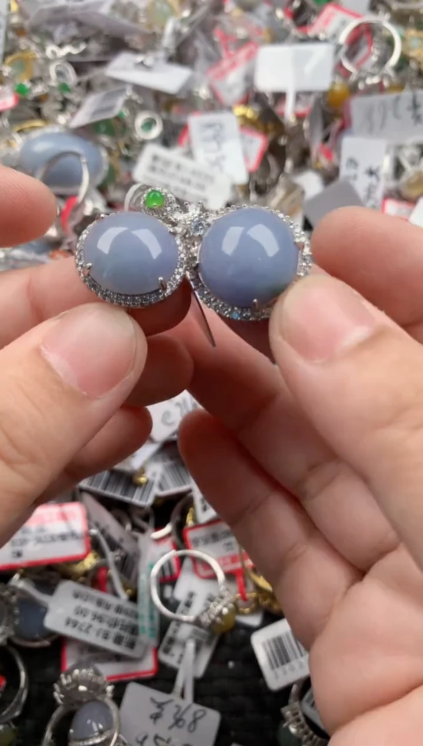 银S925镶嵌戒指翡翠222   3