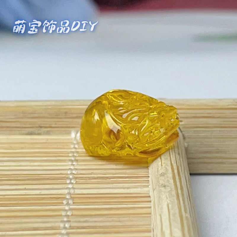 【萌宝饰品】A333金珀貔貅通孔款10*13m精雕时尚DIY配件大小多样性