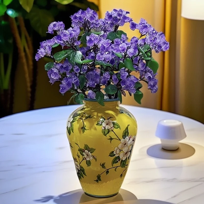 【卓越轻奢原创】现代轻奢紫水晶树摆件陶瓷纯手工点缀精美