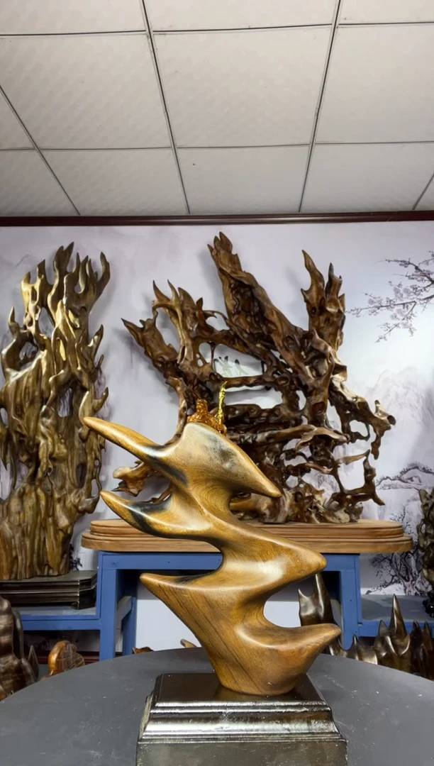 金丝楠木雕款曲****馆金丝楠木工艺品摆件