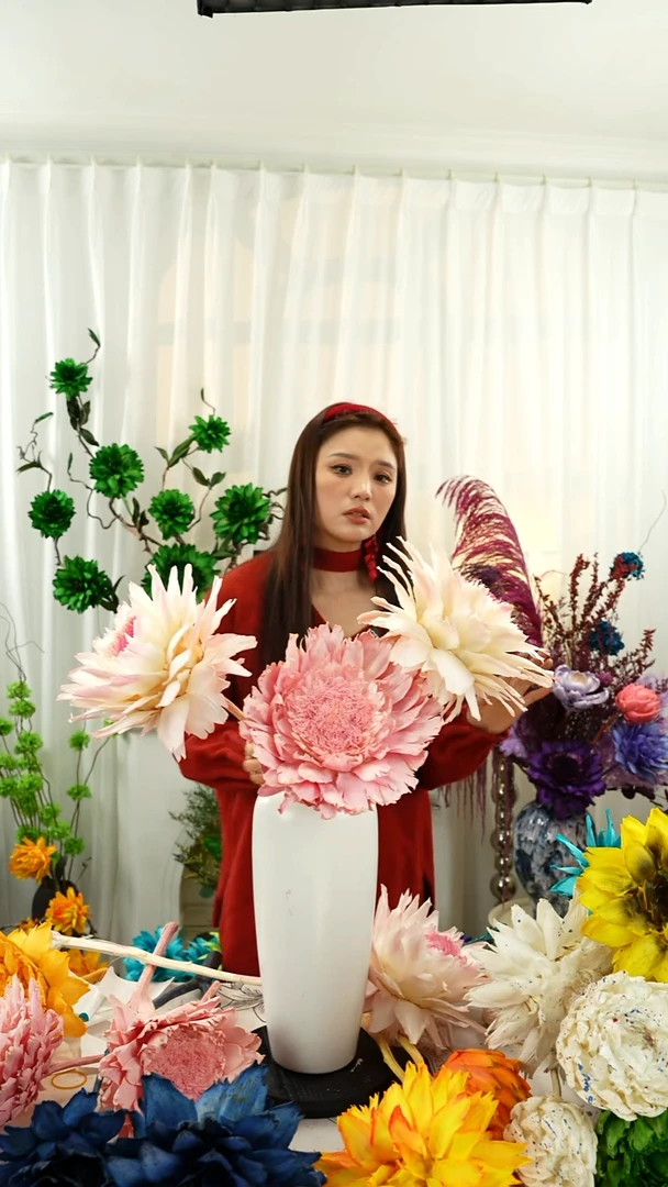 永生花霸王花3头叶片有伤【混搭】A39