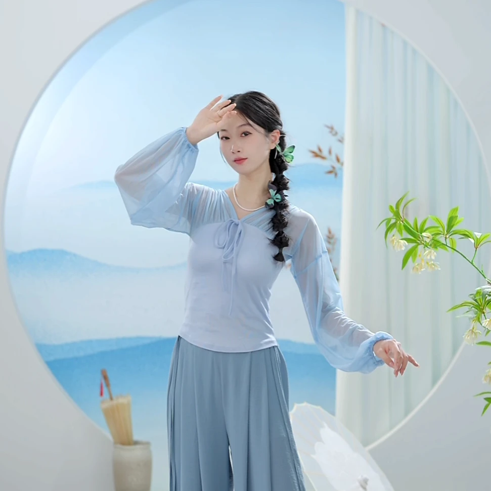 舞蹈练功服古典舞服装教师专用上衣成人女显瘦形体新款