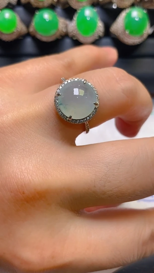 【闪购商品】翡翠耳饰银S925镶嵌天然A货翡翠1