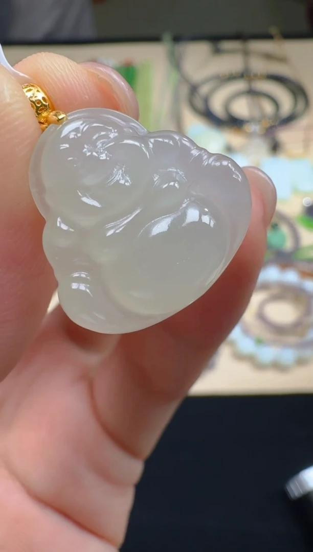 吊坠(不含链)银S925镶嵌和田玉团购多样性发一件