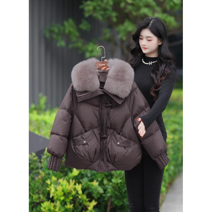 【真狐狸毛领鹅绒服】新款冬季羽绒服鹅绒保暖洋气加厚羽绒服女