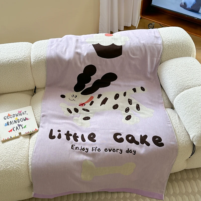 四层纯棉泡芙浴巾-斑点狗