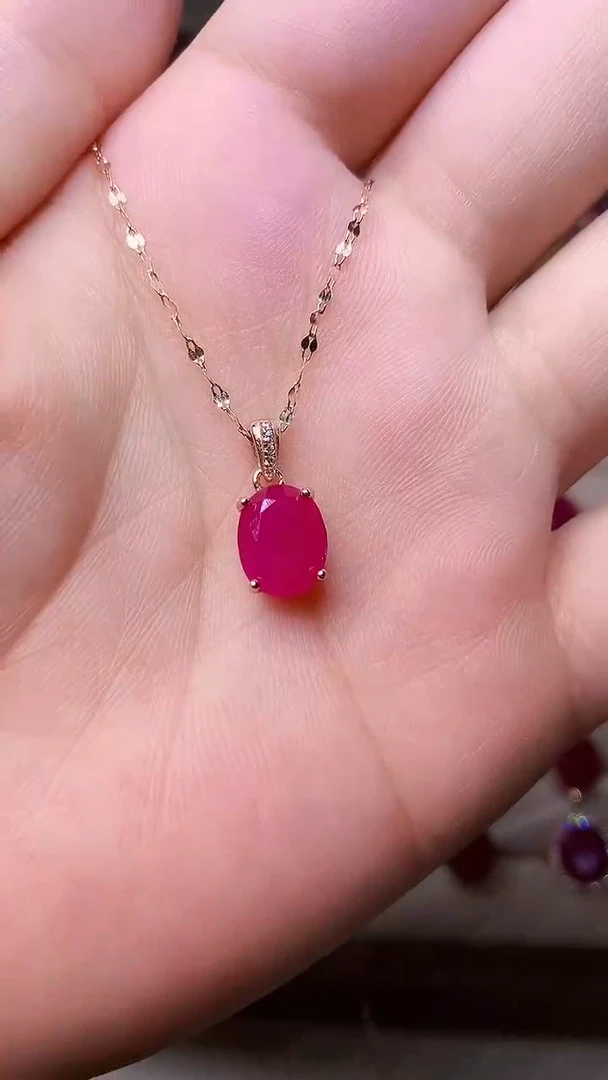 【闪购商品】红宝石吊坠(赠链)银S925镶嵌0000