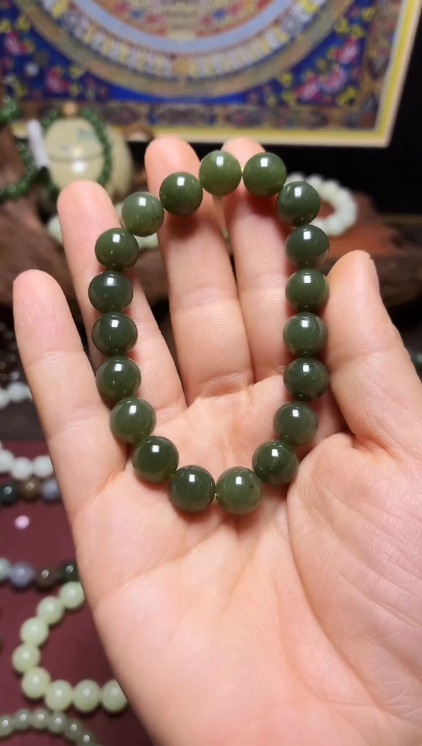 未镶嵌手链和田玉10mm青黄口