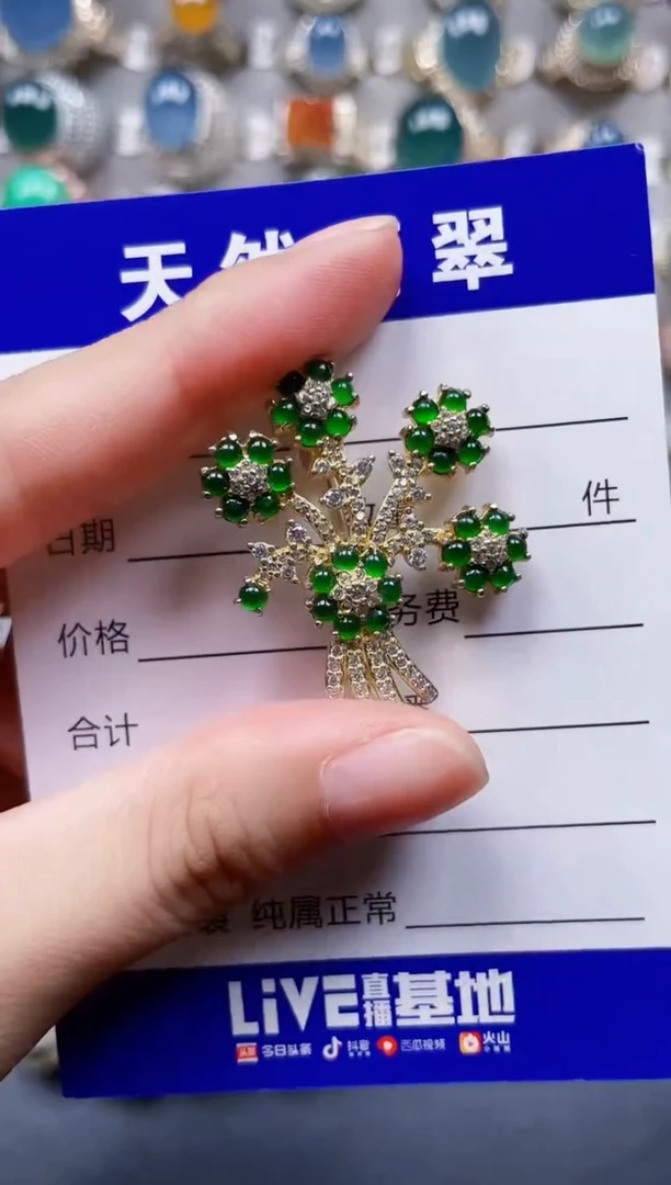 颈饰银S925镶嵌翡翠211