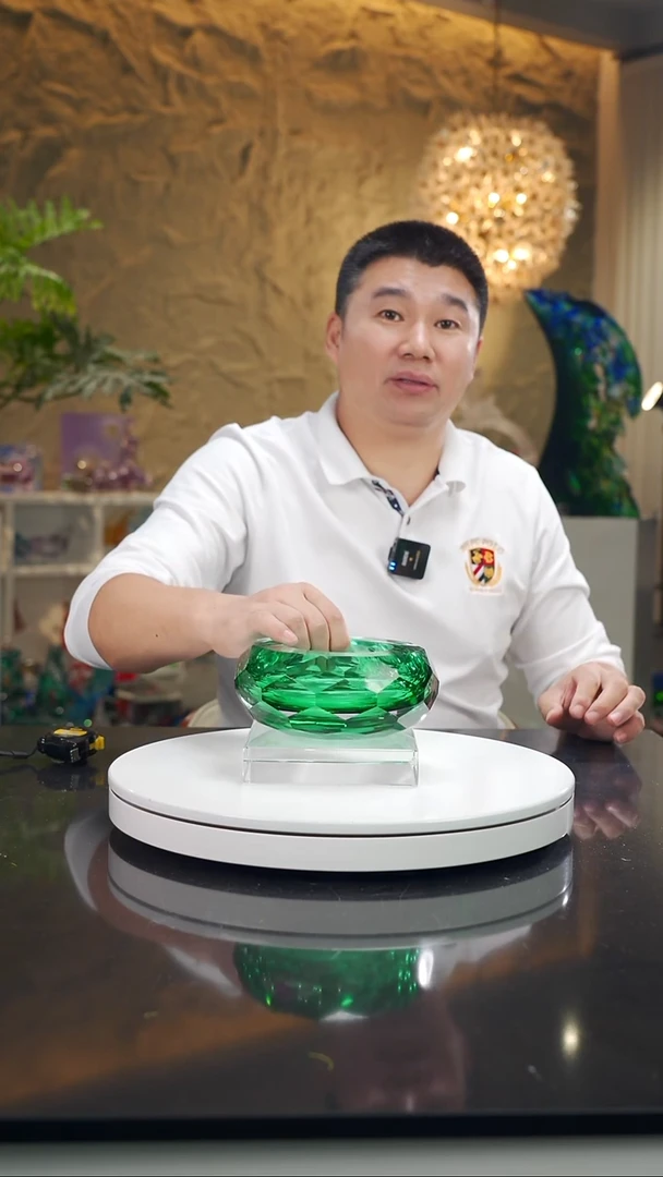 摆件福利湖水绿切面果碗