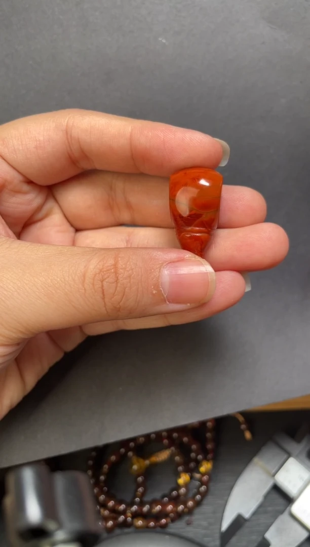 未镶嵌90南红玛瑙三通