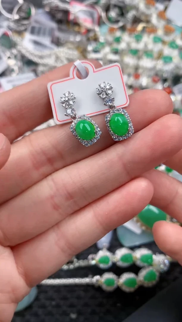 银S925镶嵌戒指翡翠1212---9