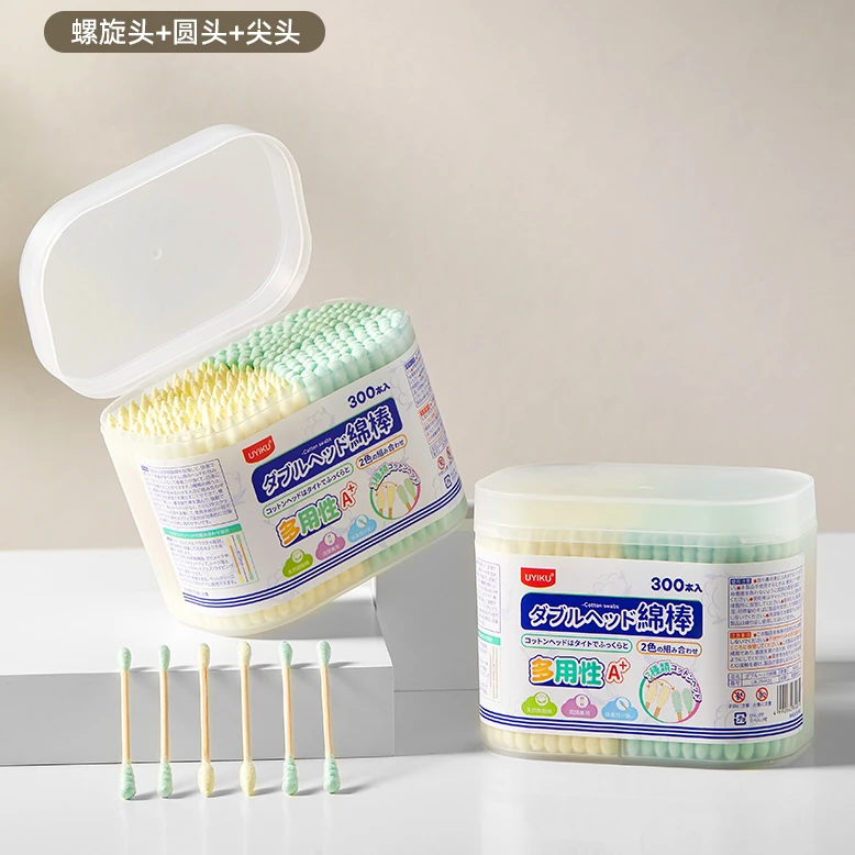UYIKU 多效双色棉签 300支/盒