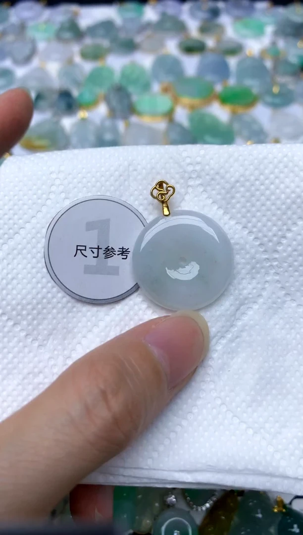 颈饰银S925镶嵌翡翠天然A货翡翠