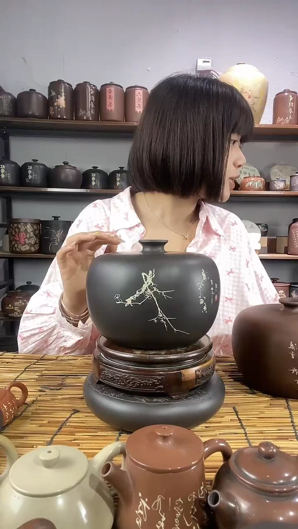 5建水紫陶手工醒茶罐