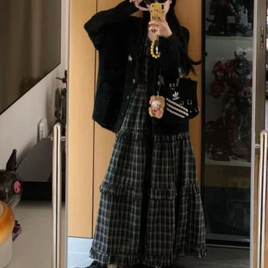 婷婷家闪闪设计感长袖针织衫女秋季新款慵懒风软糯毛衣外套套装