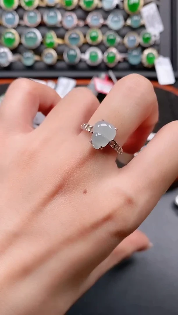 银S925镶嵌戒指翡翠11