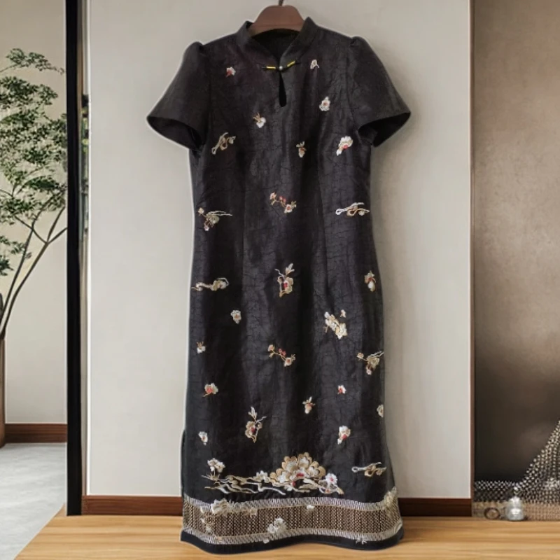 【粉丝专享】1香云纱短袖连衣裙L7259X