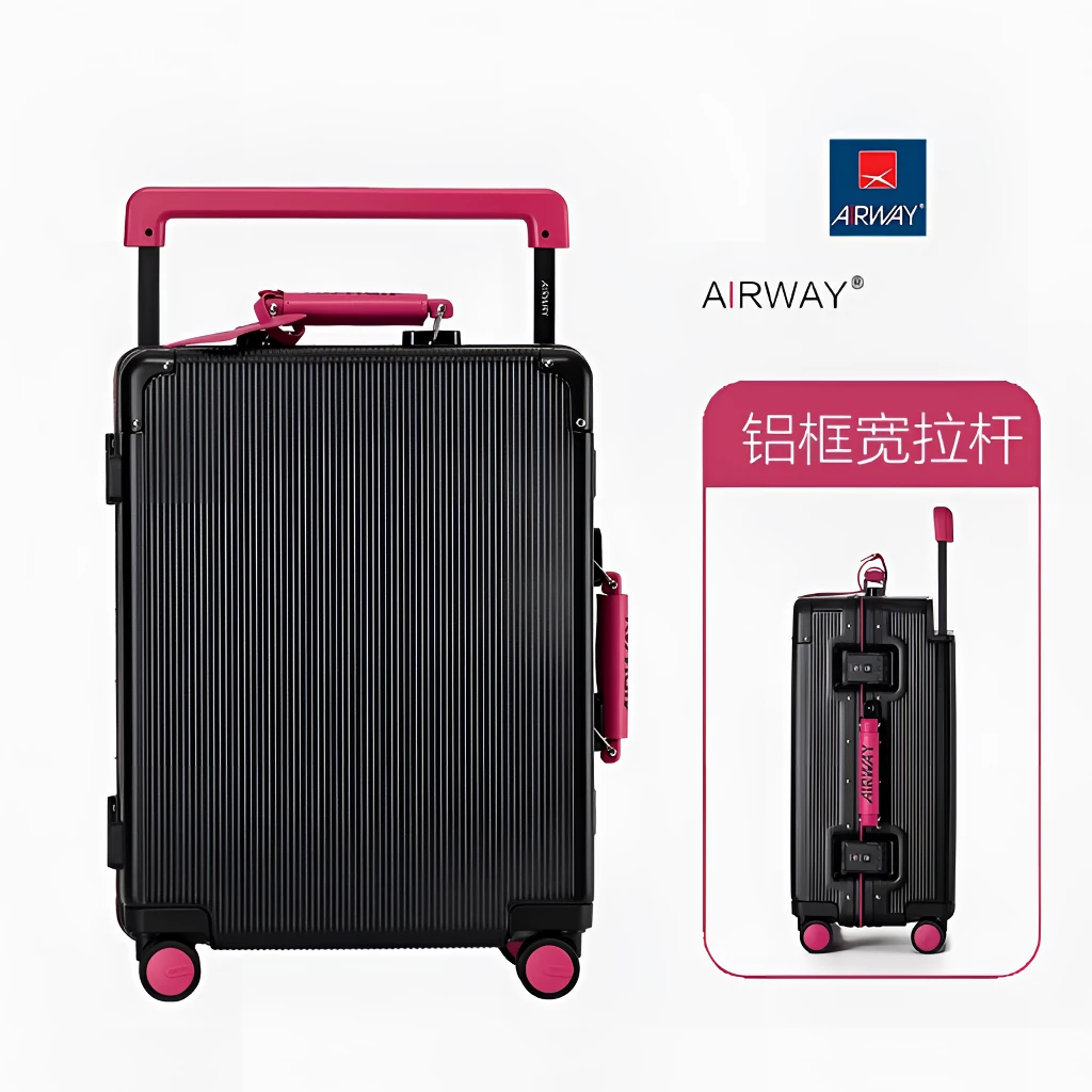 宽拉杆行李箱女20寸新款铝框万向轮拉杆箱24寸大容量PC密码旅行箱