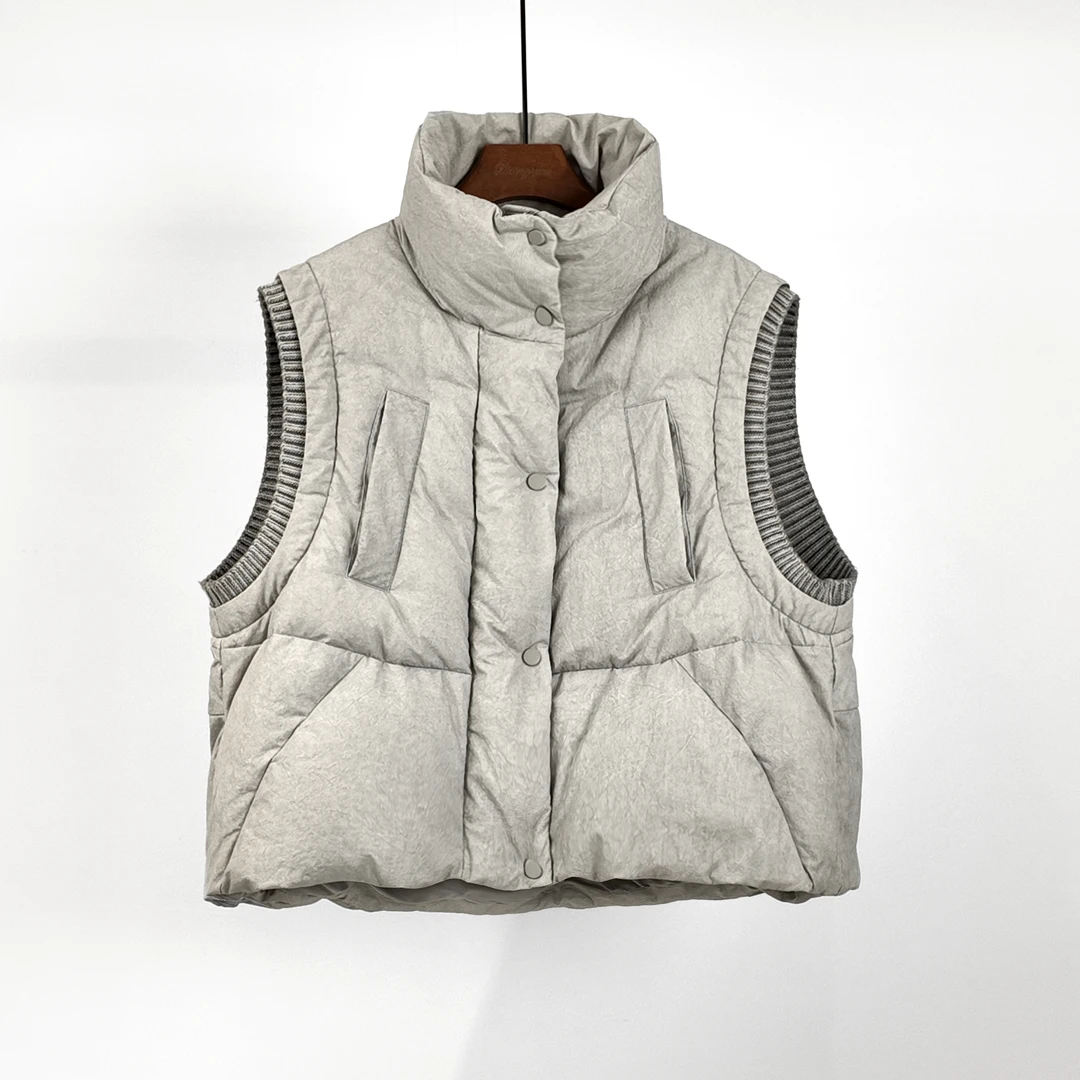 【新款】微褶皱废土风羽绒马甲ZS026