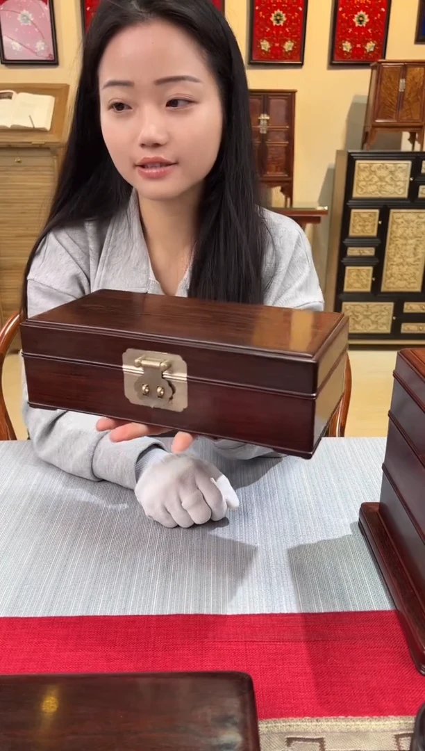 紫檀木类成套家具天地盖文盒   一木一器   一物一拍