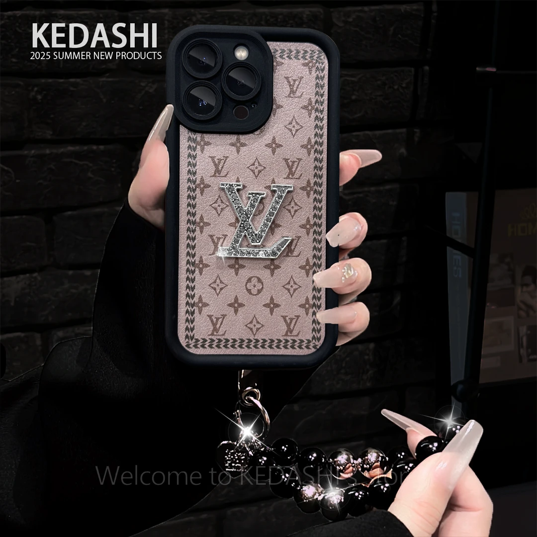 路易玫章LV天眼羊皮适用苹果17PROMAX华为VIVO/OPPO手链手机壳女