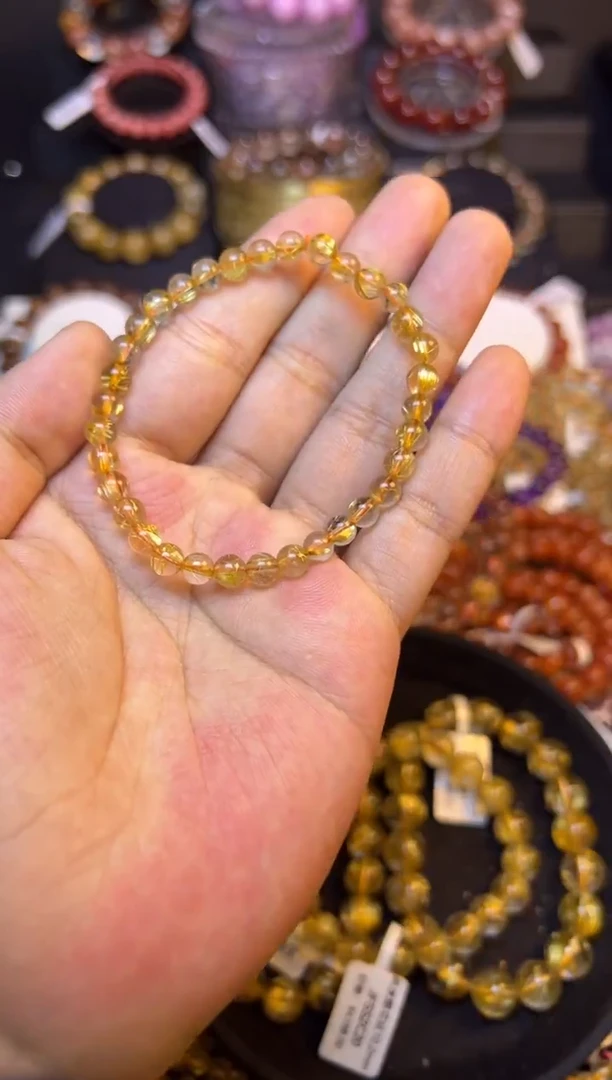 未镶嵌手串水晶金发晶5mm+