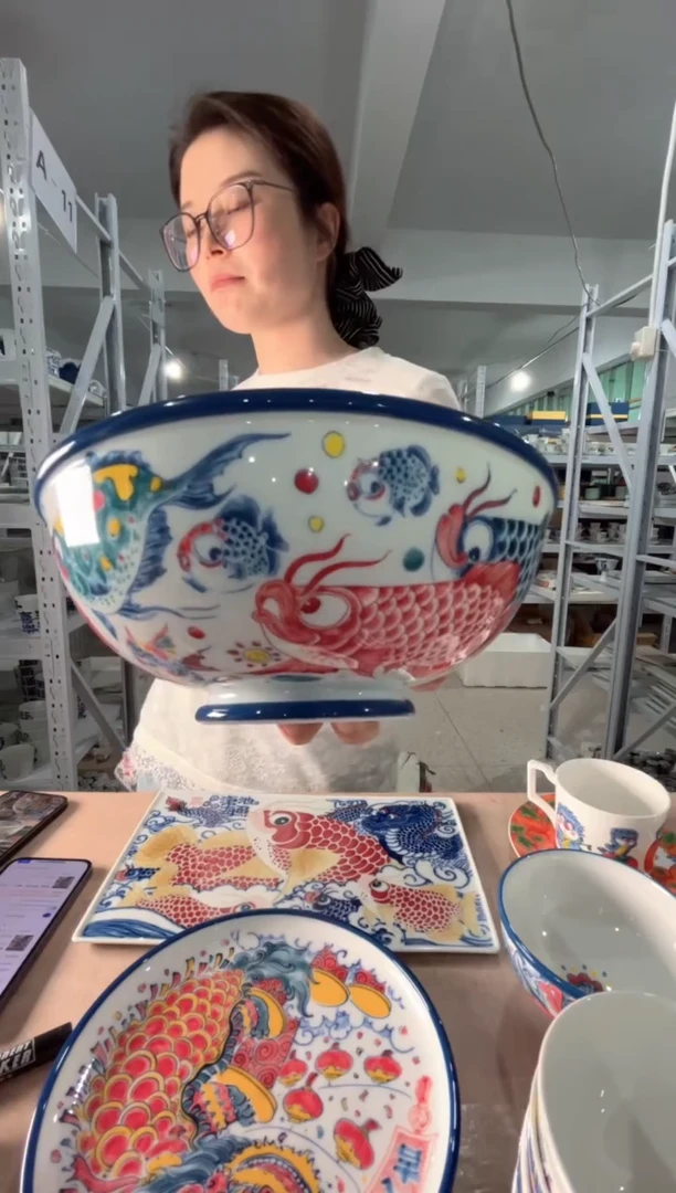 拙明院（福利价格）最大蓝边面碗