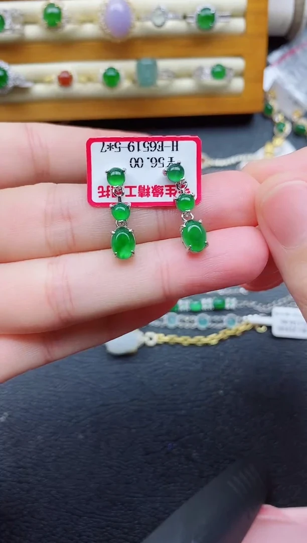 银S925镶嵌戒指翡翠1